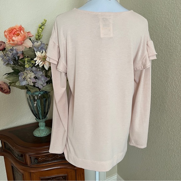 Calvin Klein Ruffle Shoulder Knit Top - Picture 6 of 16